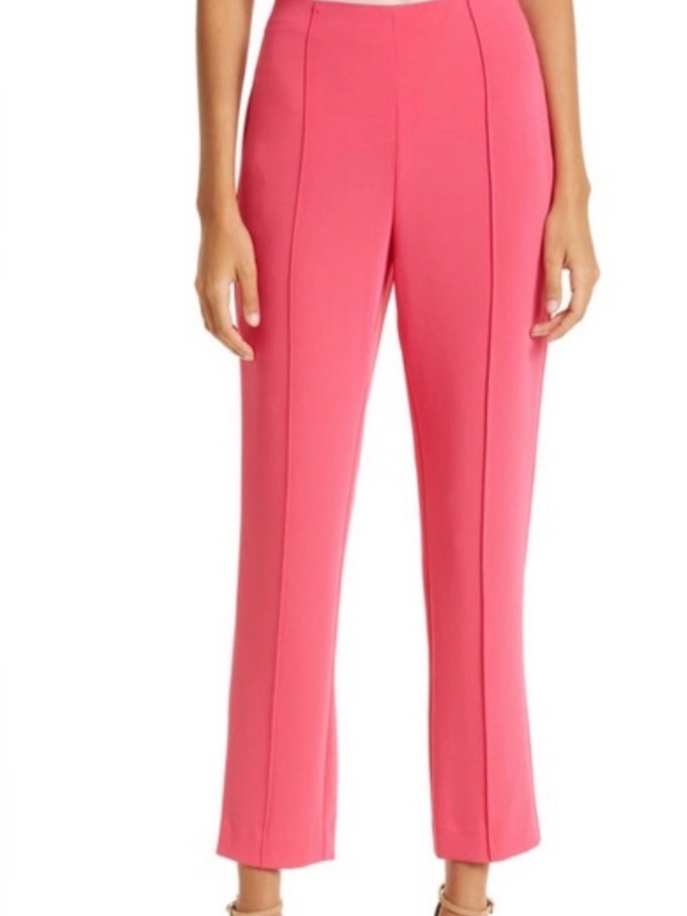 Lovers + Friends Pink Cropped Front-Seam Pants